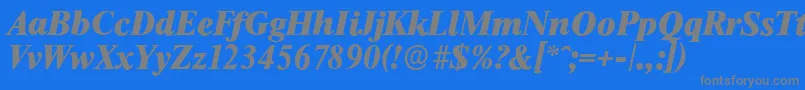 ThamesserialHeavyItalic-fontti – harmaat kirjasimet sinisellä taustalla