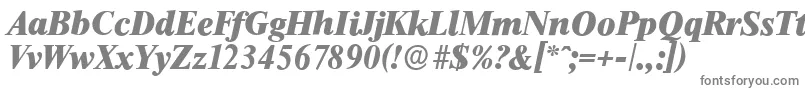 ThamesserialHeavyItalic-fontti – harmaat kirjasimet valkoisella taustalla
