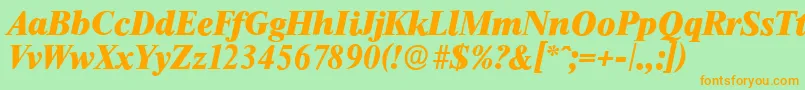 ThamesserialHeavyItalic Font – Orange Fonts on Green Background