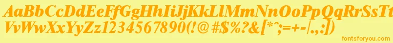 ThamesserialHeavyItalic Font – Orange Fonts on Yellow Background