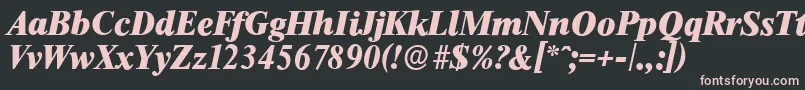 フォントThamesserialHeavyItalic – 黒い背景にピンクのフォント