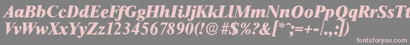 ThamesserialHeavyItalic Font – Pink Fonts on Gray Background