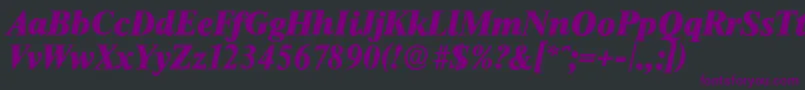 Шрифт ThamesserialHeavyItalic – фиолетовые шрифты на чёрном фоне