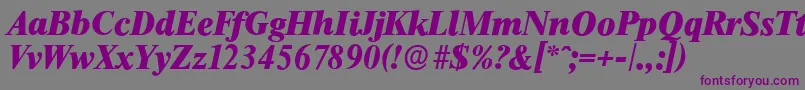 Шрифт ThamesserialHeavyItalic – фиолетовые шрифты на сером фоне