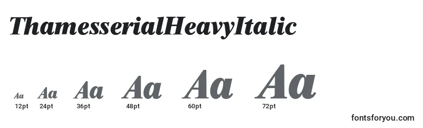 Размеры шрифта ThamesserialHeavyItalic