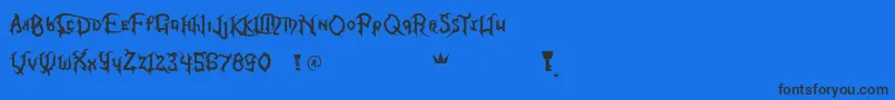 KingdomHearts Font – Black Fonts on Blue Background