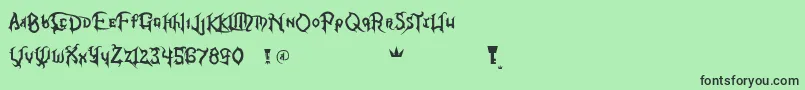 KingdomHearts Font – Black Fonts on Green Background