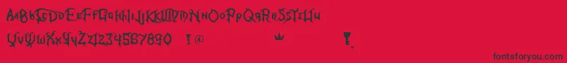 KingdomHearts Font – Black Fonts on Red Background
