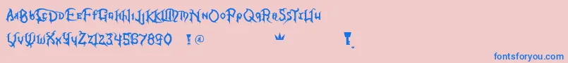 KingdomHearts-Schriftart – Blaue Schriften auf rosa Hintergrund