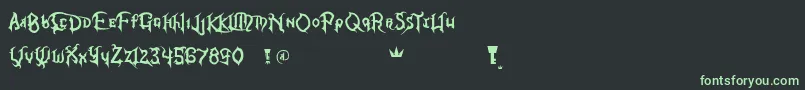 KingdomHearts Font – Green Fonts on Black Background