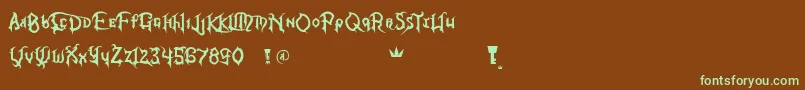 KingdomHearts Font – Green Fonts on Brown Background