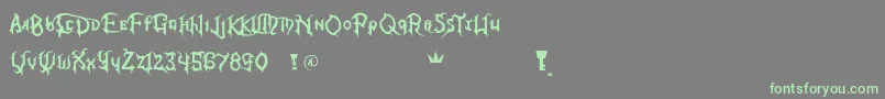 KingdomHearts Font – Green Fonts on Gray Background