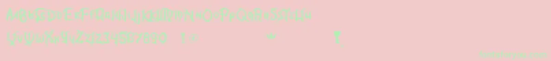 KingdomHearts Font – Green Fonts on Pink Background