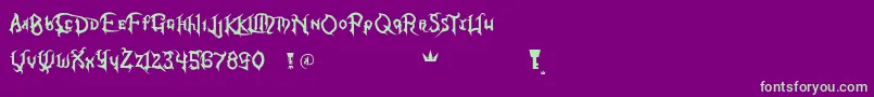 KingdomHearts Font – Green Fonts on Purple Background