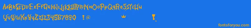 KingdomHearts Font – Orange Fonts on Blue Background