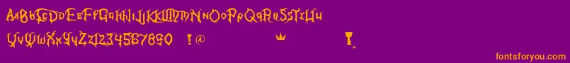 KingdomHearts Font – Orange Fonts on Purple Background