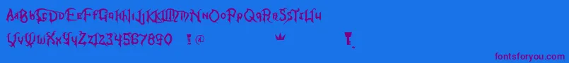 KingdomHearts Font – Purple Fonts on Blue Background