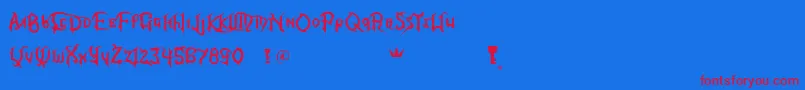 KingdomHearts Font – Red Fonts on Blue Background