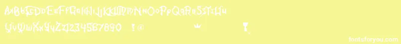 KingdomHearts Font – White Fonts on Yellow Background