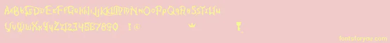 KingdomHearts Font – Yellow Fonts on Pink Background