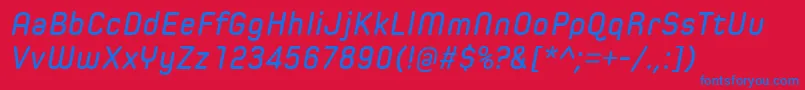 SpoonSemiboldItalic Font – Blue Fonts on Red Background