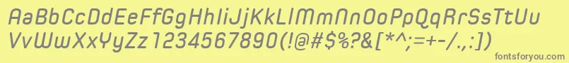 フォントSpoonSemiboldItalic – 黄色の背景に灰色の文字