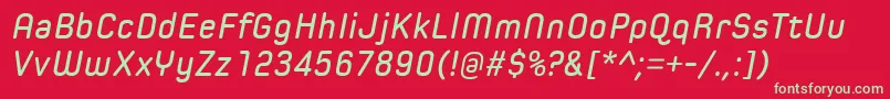 フォントSpoonSemiboldItalic – 赤い背景に緑の文字