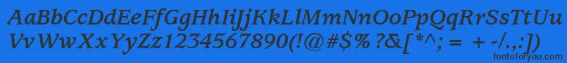 ExpositionSsiBoldItalic Font – Black Fonts on Blue Background
