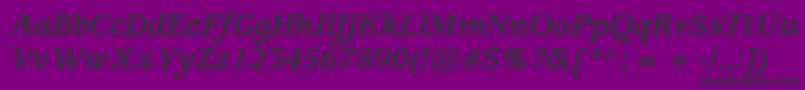 ExpositionSsiBoldItalic Font – Black Fonts on Purple Background