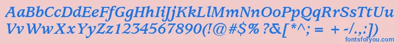 ExpositionSsiBoldItalic Font – Blue Fonts on Pink Background