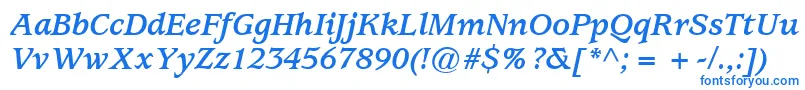 ExpositionSsiBoldItalic Font – Blue Fonts on White Background