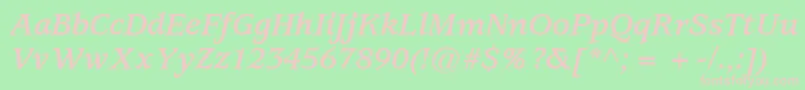 ExpositionSsiBoldItalic Font – Pink Fonts on Green Background
