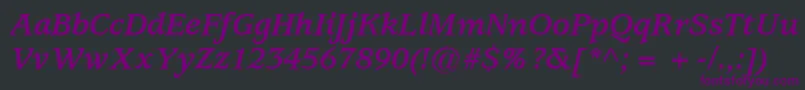 ExpositionSsiBoldItalic Font – Purple Fonts on Black Background