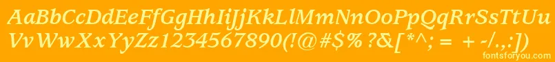 ExpositionSsiBoldItalic Font – Yellow Fonts on Orange Background