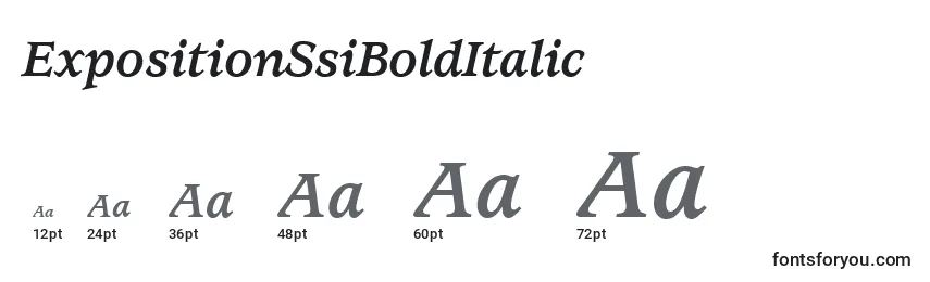 Размеры шрифта ExpositionSsiBoldItalic
