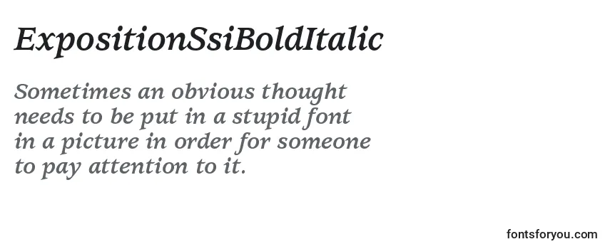 Review of the ExpositionSsiBoldItalic Font