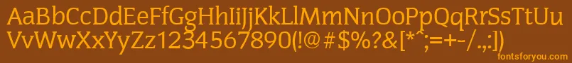 CongressserialRegular Font – Orange Fonts on Brown Background