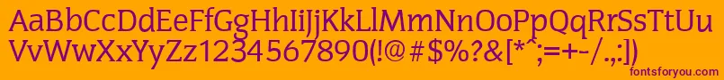 CongressserialRegular Font – Purple Fonts on Orange Background