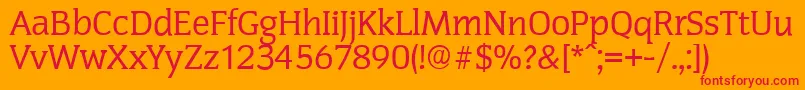 CongressserialRegular Font – Red Fonts on Orange Background