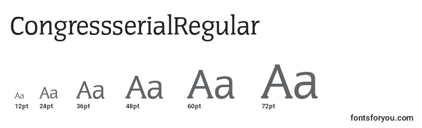 Размеры шрифта CongressserialRegular