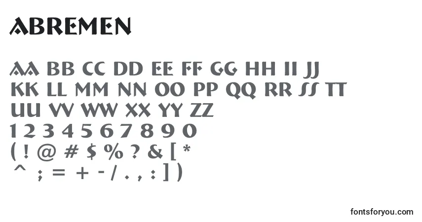 Шрифт ABremen – алфавит, цифры, специальные символы