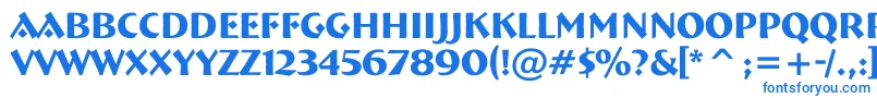 フォントABremen – 白い背景に青い文字