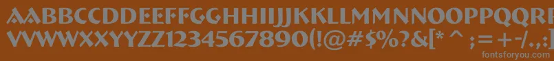 フォントABremen – 茶色の背景に灰色の文字