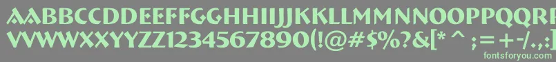 フォントABremen – 灰色の背景に緑のフォント