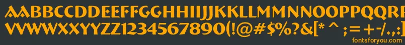 フォントABremen – 黒い背景にオレンジの文字