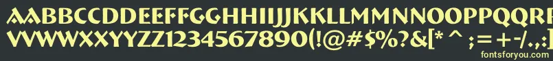 フォントABremen – 黒い背景に黄色の文字