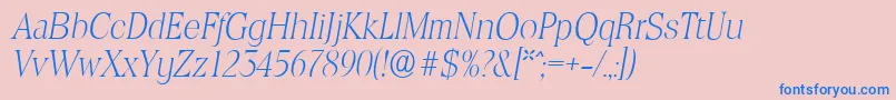 fuente ToledoserialXlightItalic – Fuentes Azules Sobre Fondo Rosa