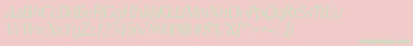 Шрифт ToledoserialXlightItalic – зелёные шрифты на розовом фоне