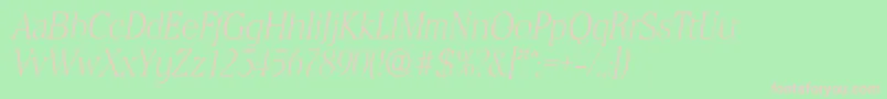 ToledoserialXlightItalic Font – Pink Fonts on Green Background