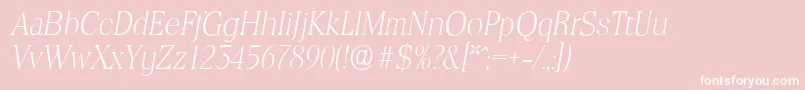 ToledoserialXlightItalic Font – White Fonts on Pink Background
